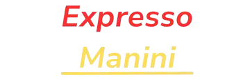 Logo com o texto "Expresso Manini". A palavra "Expresso" é vermelha, "Manini" é preta, e há uma linha amarela abaixo. Por que funciona: Descreve os elementos visuais da imagem. Geralmente, é mais detalhada do que o necessário, mas pode ser usada se os detalhes visuais forem importantes no contexto.