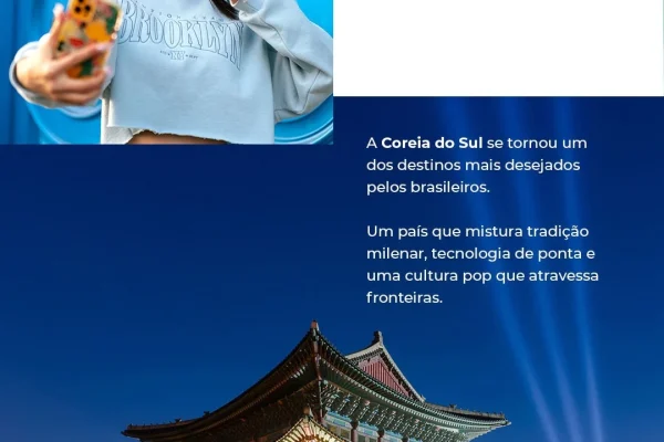 Descubra a magia da Coreia do Sul! 🇰🇷✨ Embarque em uma jornada inesquecível que une o encanto do passado e a vibração do presente. Nosso pacote exclusivo inclui estadias em Seul, Gyeongju e Busan, com passeios, traslados e muito conforto para você aproveitar cada momento.💵 Valor: USD 4.799 por pessoa (em acomodação dupla)
🗓️ Validade: Viagens até 23/12/2026.Garanta sua vaga e viva essa experiência única! (Consulte as condições. Valores não válidos para feriados, datas comemorativas e alta temporada).