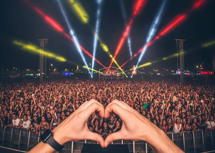 Sentindo todo o amor e a energia dessa multidão incrível no Festeja Caldas Novas! ❤️🎶 Que noite!